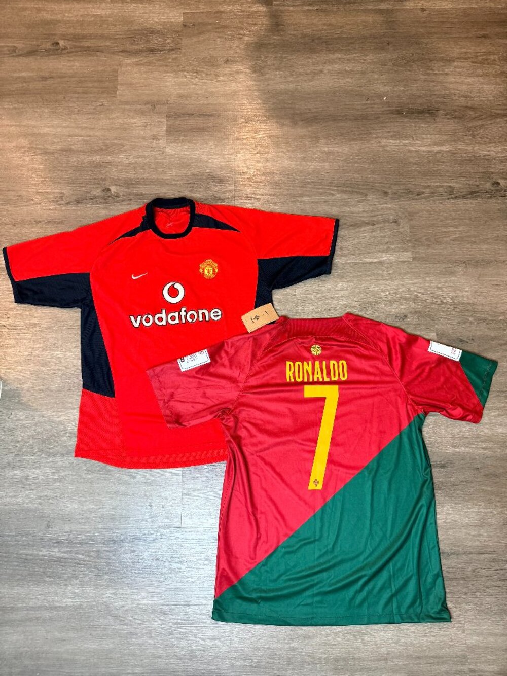 Ronaldo Soccer Jersey Bundle (2) Portugal Man United Fan Collection Size L XL